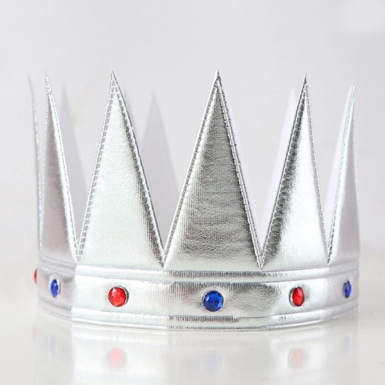 Silver Color Eva Soft King Royal Crown Adult Child Compatible 55 cm Silver Color Eva Soft King Royal Crown Adult Child Compatible 55 cm