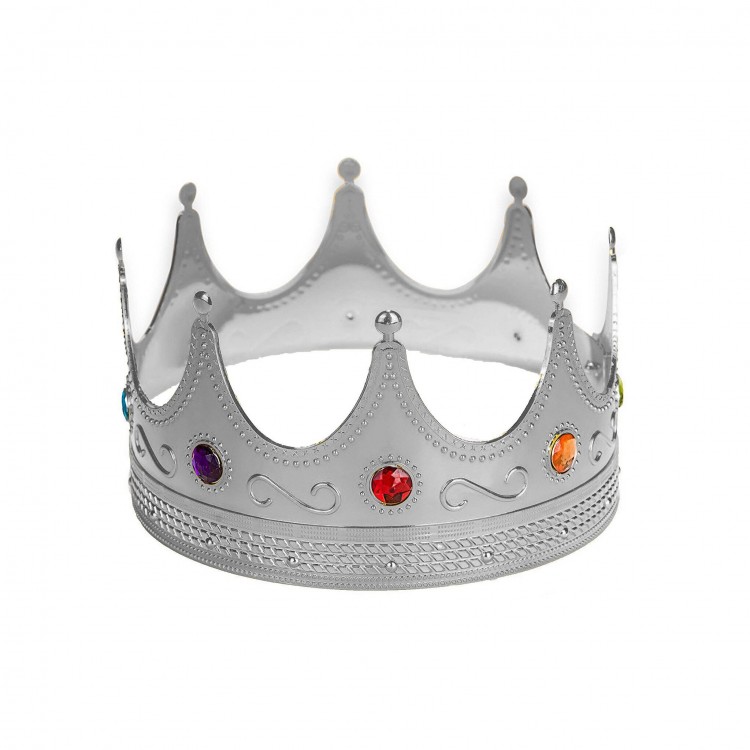 Silver Color Adult Child Compatible King's Crown Royal Crown 60 cm Silver Color Adult Child Compatible King's Crown Royal Crown 60 cm