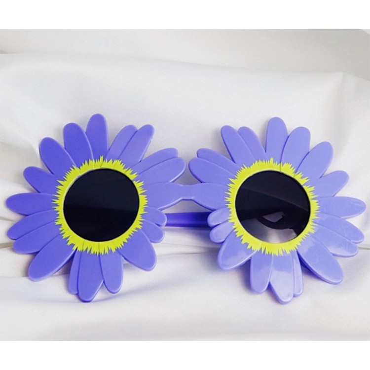Purple Daisy-Shaped Party Glasses 18x10 cm
