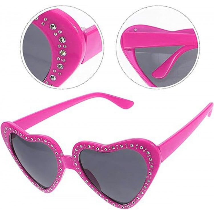 Heart-Shaped Stone Party Glasses Pink Color 6x16 cm Heart-Shaped Stone Party Glasses Pink Color 6x16 cm