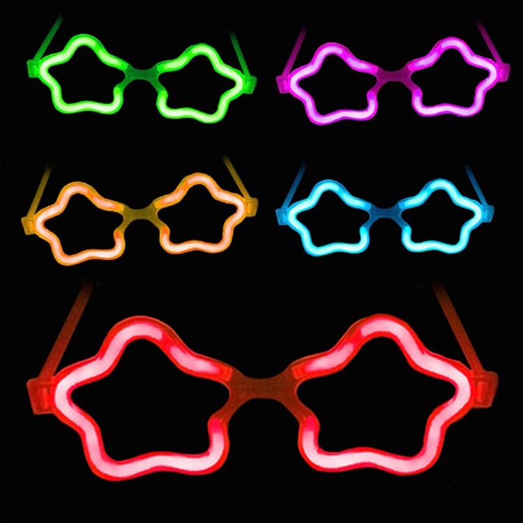 Star Glow Glasses - Star-Shaped Glow Stick Glasses - Glow Party Glasses 12 Pieces