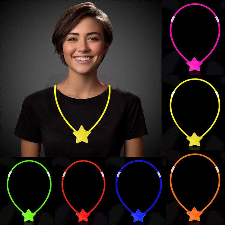 Glow Stick Star Necklace - Glow Necklace - Glow Stick Party Star Necklace 6 Pieces Glow Stick Star Necklace - Glow Necklace - Glow Stick Party Star Necklace 6 Pieces