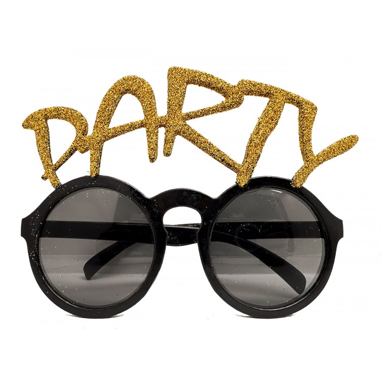 Gold Glitter Party Printed Party Glasses Show 15x7 cm Gold Glitter Party Printed Party Glasses Show 15x7 cm
