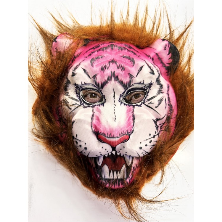 Kahverengi Saçlı Pembe Yüz Kurt Maske Kaplan Maske Mega Peluş 26 No Kahverengi Saçlı Pembe Yüz Kurt Maske Kaplan Maske Mega Peluş 26 No