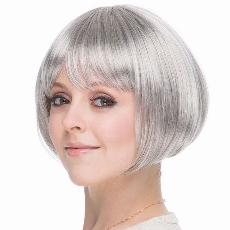 Gri Gümüş Renk Düz Kesim Astarlı Küt Parti Peruğu Gri Gümüş Renk Düz Kesim Astarlı Küt Parti Peruğu