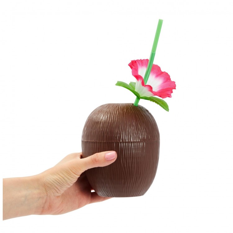 Hindistan Cevizi Hawaii Luau Aloha Pipetli İçecek Kabı Bardak 10x13 cm 1 Adet Hindistan Cevizi Hawaii Luau Aloha Pipetli İçecek Kabı Bardak 10x13 cm 1 Adet