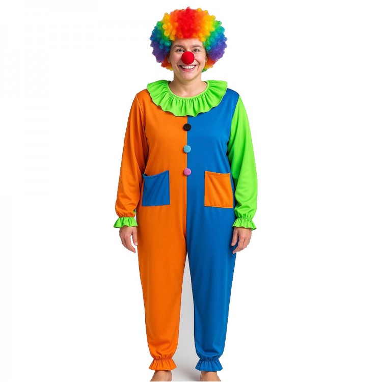 Palyaço Kostüm Seti 150 Cm Peruk + Burun + Kostüm Palyaço Kostüm Seti 150 Cm Peruk + Burun + Kostüm