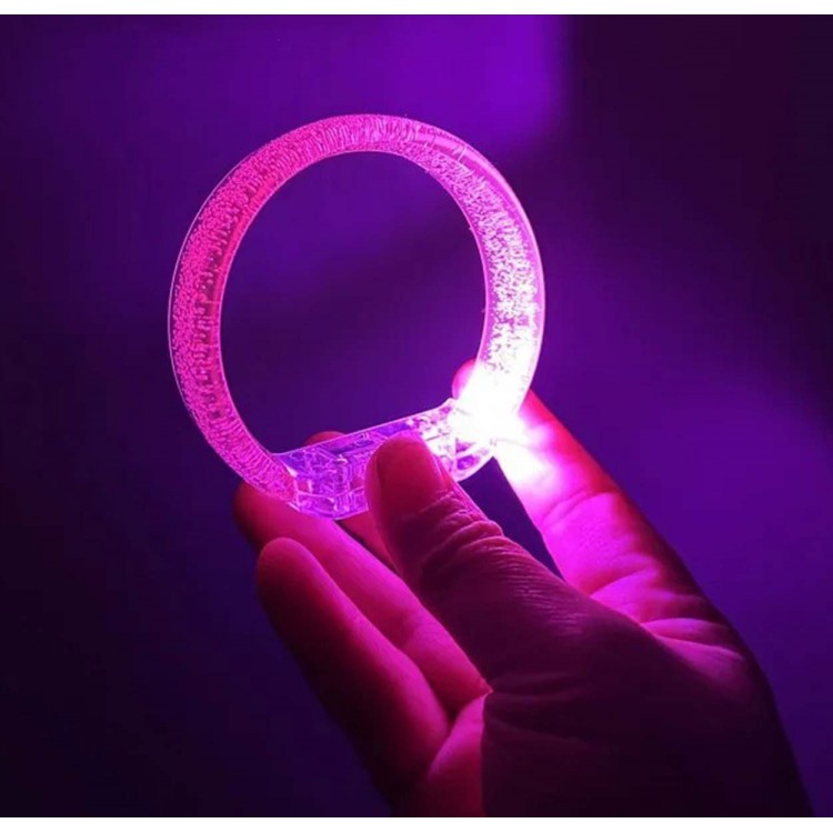 Pembe Led Işıklı Baskı Yapılabilen Pilli Bileklik Bilezik 1,5 cm Genişlik Pembe Led Işıklı Baskı Yapılabilen Pilli Bileklik Bilezik 1,5 cm Genişlik