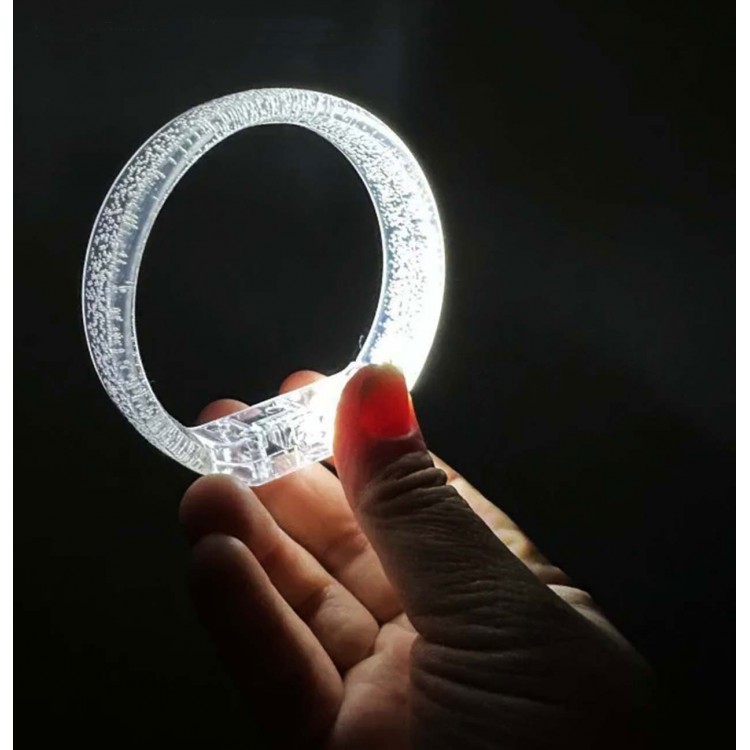 Beyaz-Gümüş Led Işıklı Baskı Yapılabilen Pilli Bileklik Bilezik 1,5 cm Genişlik Beyaz-Gümüş Led Işıklı Baskı Yapılabilen Pilli Bileklik Bilezik 1,5 cm Genişlik