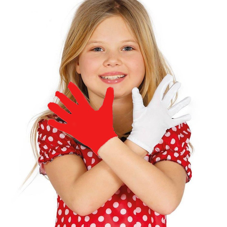 1 Pair Red White Mime Gloves For Shows Kids Size 1 Pair Red White Mime Gloves For Shows Kids Size