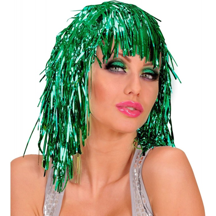 Green Shimmer Metallic Party Wig Green Shimmer Metallic Party Wig