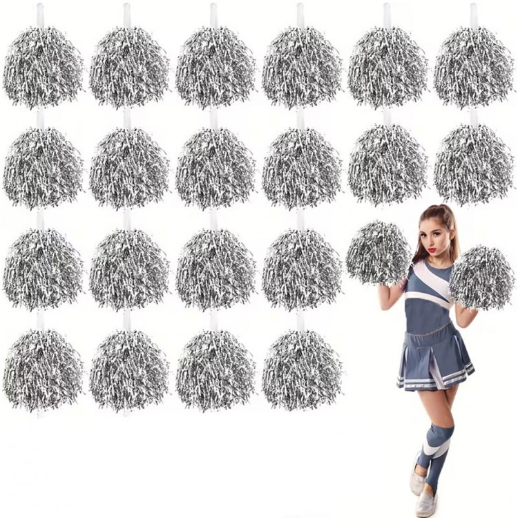 10 Pairs (20 Pieces) Silver Color April 23 May 19 October 29 School Performance Pom-Poms 10 Pairs (20 Pieces) Silver Color April 23 May 19 October 29 School Performance Pom-Poms