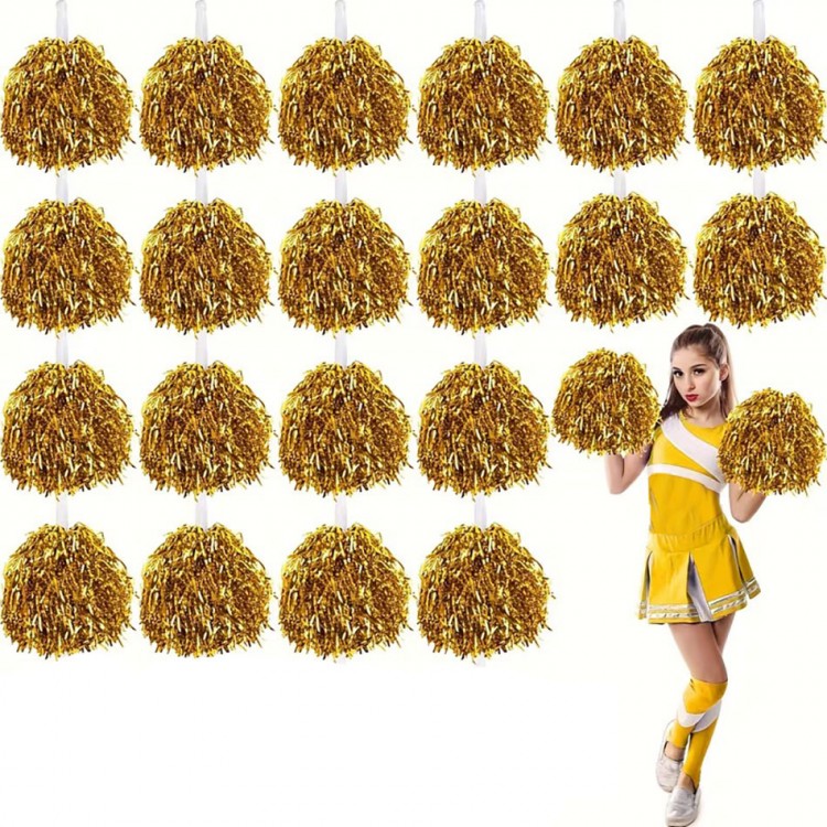 10 Pairs (20 Pieces) Gold Color April 23 May 19 October 29 School Performance Pom-Poms 10 Pairs (20 Pieces) Gold Color April 23 May 19 October 29 School Performance Pom-Poms