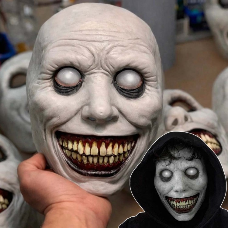 Dehşet Gülüşlü Donuk Göz Efektli Korku Maskesi 22x18 cm Dehşet Gülüşlü Donuk Göz Efektli Korku Maskesi 22x18 cm