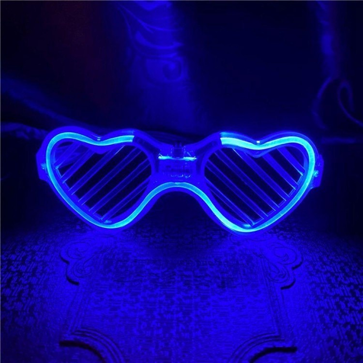 Mavi LED Işıklı Kalp Gözlük – 3 Modlu Parti & Glow Gözlüğü Mavi LED Işıklı Kalp Gözlük – 3 Modlu Parti & Glow Gözlüğü