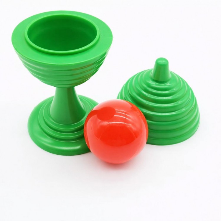 Green Color Magic Cup Ball Loss Game 7 cm