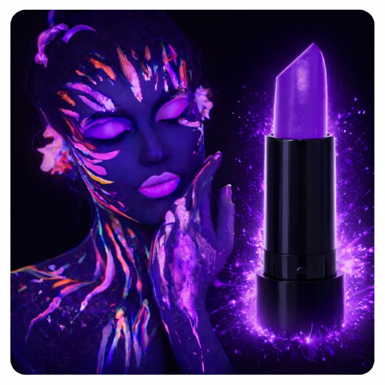 UV Neon Purple Lipstick – Glow-in-the-Dark Makeup Paint