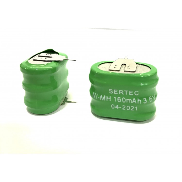 3.6V 3S1P 160 Mah 2 Pin NI-MH Buton Pil