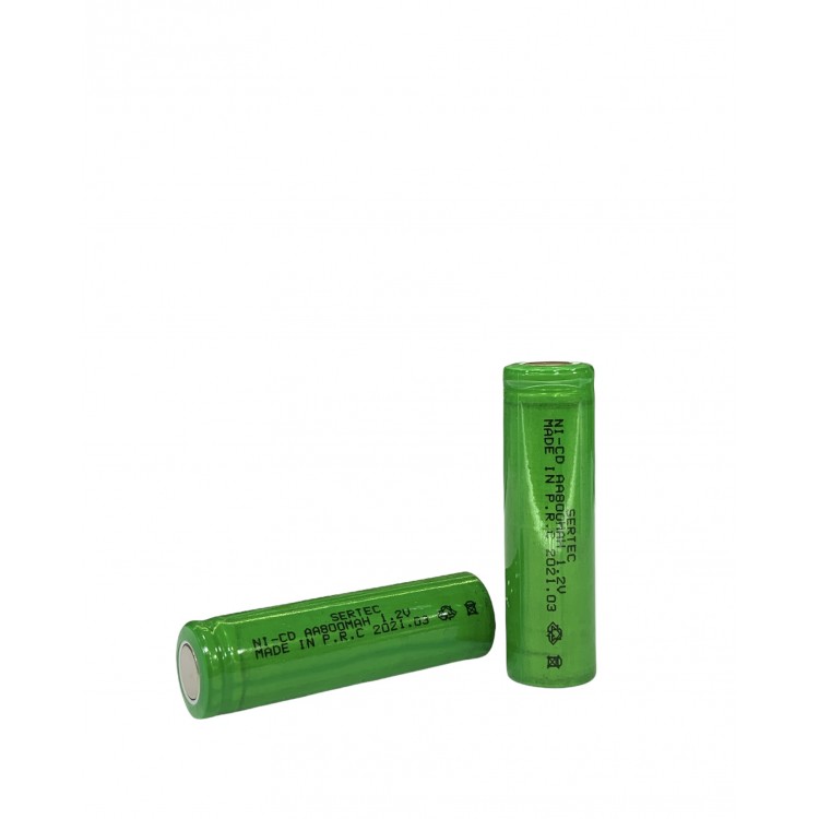 1.2V 800 Mah - AA - Ni-Cd Şarjlı Pil - Başsız / Flat Head