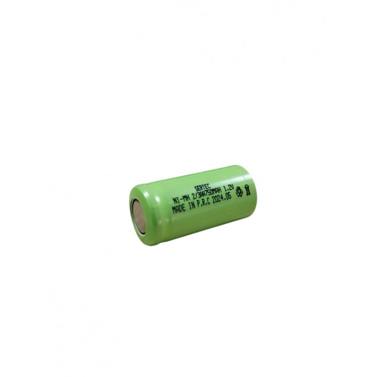 1.2V 750 mAh - 2/3AA - Ni-MH Rechargeable Battery - (Flat Head)