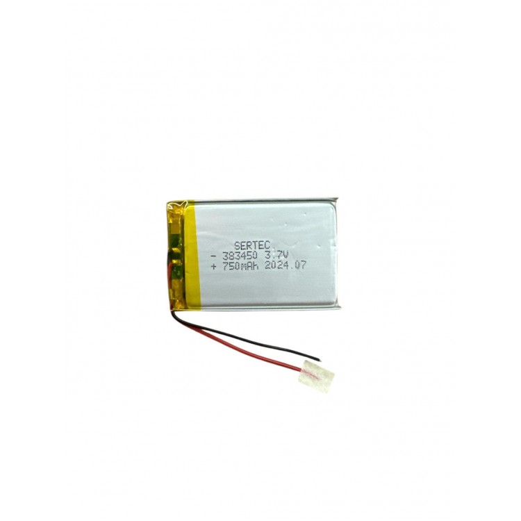 383450 3.7V 750 MAh Li-Polymer Pil Devreli/1.5A 383450 3.7V 750 MAh Li-Polymer Pil Devreli/1.5A