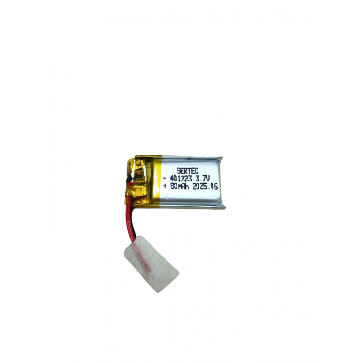 401223 3.7V 80 mAh Li-Polymer Cell (Circuit-protected/1.5A)