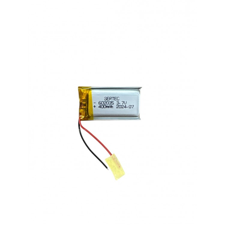 602035 3.7V 400mAh Li-Polymer Pil (Devreli/1.5A)