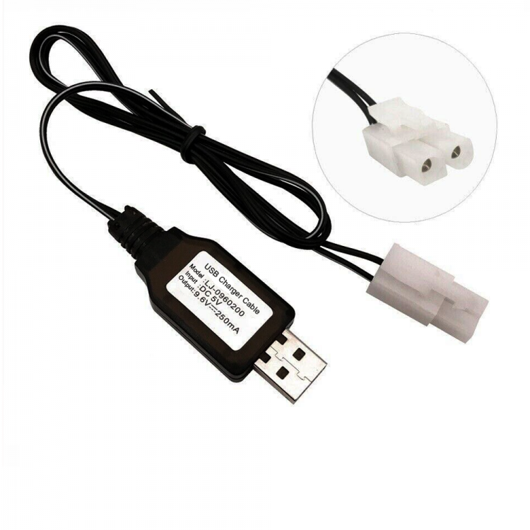 9.6V NI-CD / NI-MH Toy Battery USB Charging Cable