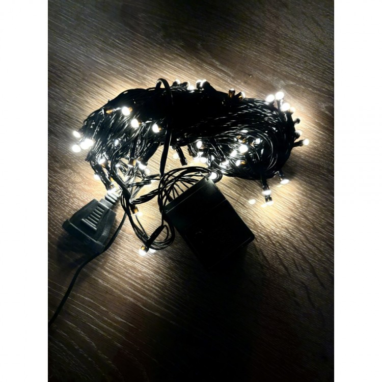 10M 100 LED Droplet Tip Daylight Black Cable MZ-17-3