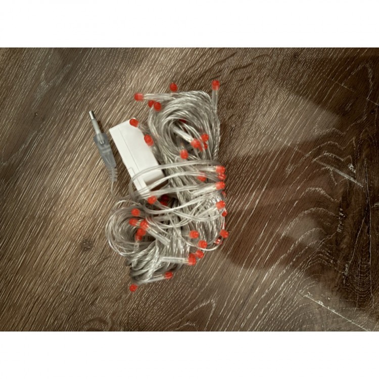 10 M 100 LED Drop Tip Red Light Transparent Cable MZ-17-5 10 M 100 LED Drop Tip Red Light Transparent Cable MZ-17-5