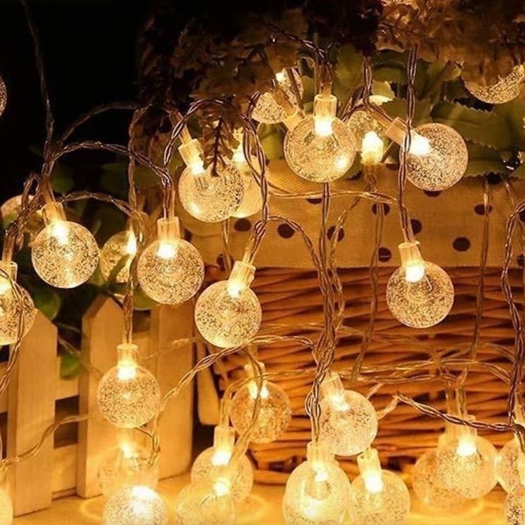 5M 28 LED Crystal Ball Daylight Transparent Cable Plug-in Connectable MZ-18-14 5M 28 LED Crystal Ball Daylight Transparent Cable Plug-in Connectable MZ-18-14