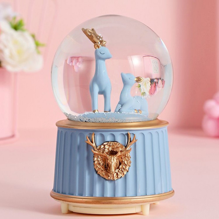 Blue Deer Snow Globe Small Size JM2105-45