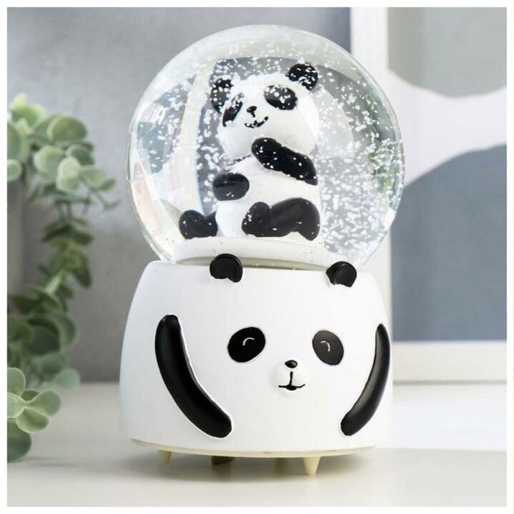Black and White Panda Snow Globe Large Size Black and White Panda Snow Globe Large Size