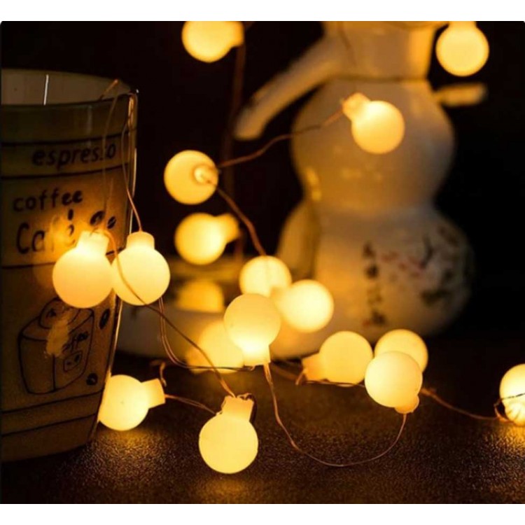 3 M 20 LED White Ball Daylight Battery-Operated 2-Level