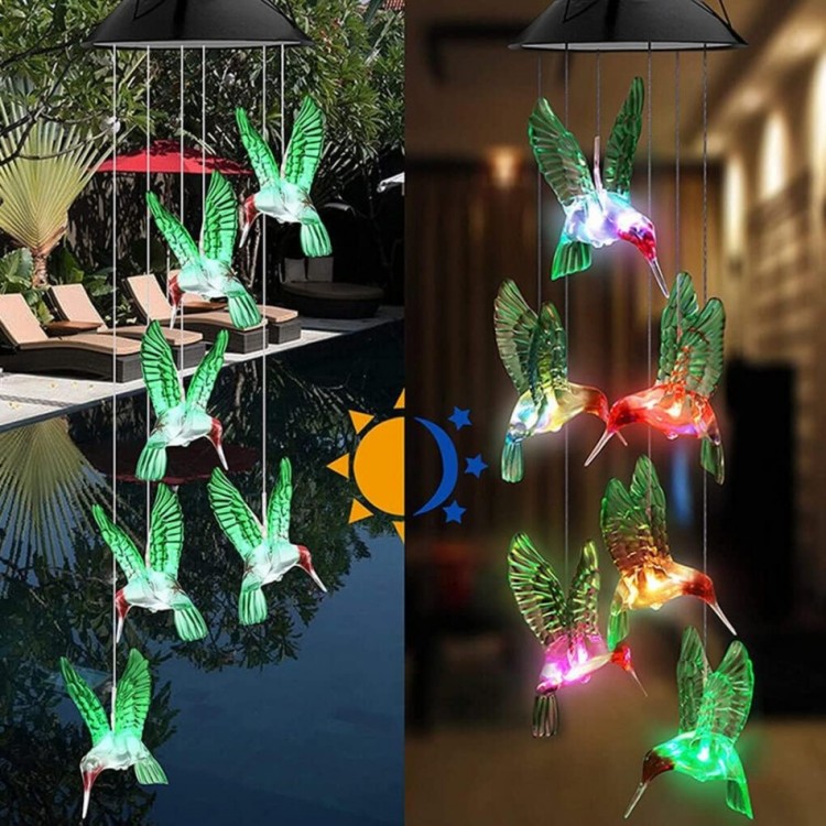 Solar Led Lighted Bird Garden Decor With 6 Leds,Colorful Light Solar Led Lighted Bird Garden Decor With 6 Leds,Colorful Light