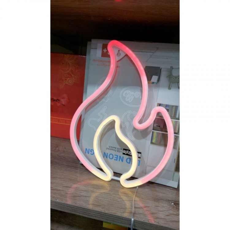 Wall-Mounted Neon Flame 30 × 23 cm