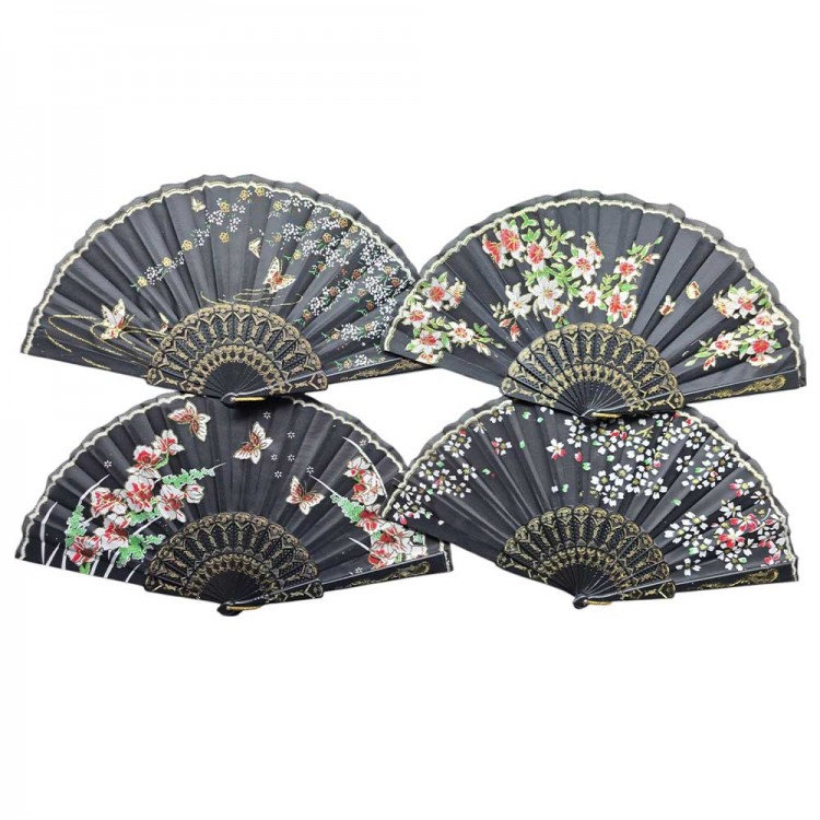 Plastic Fabric Fan 12 Mixed OB-052