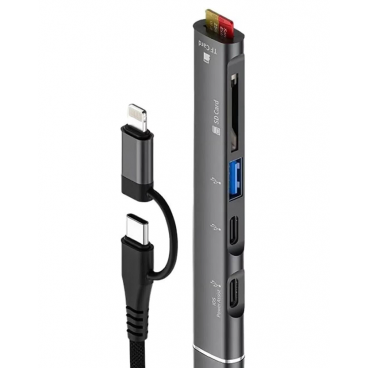 ZR563 Lightning Type-C 5 İn 1 Usb Hub Card Reader ZR563 Lightning Type-C 5 İn 1 Usb Hub Card Reader