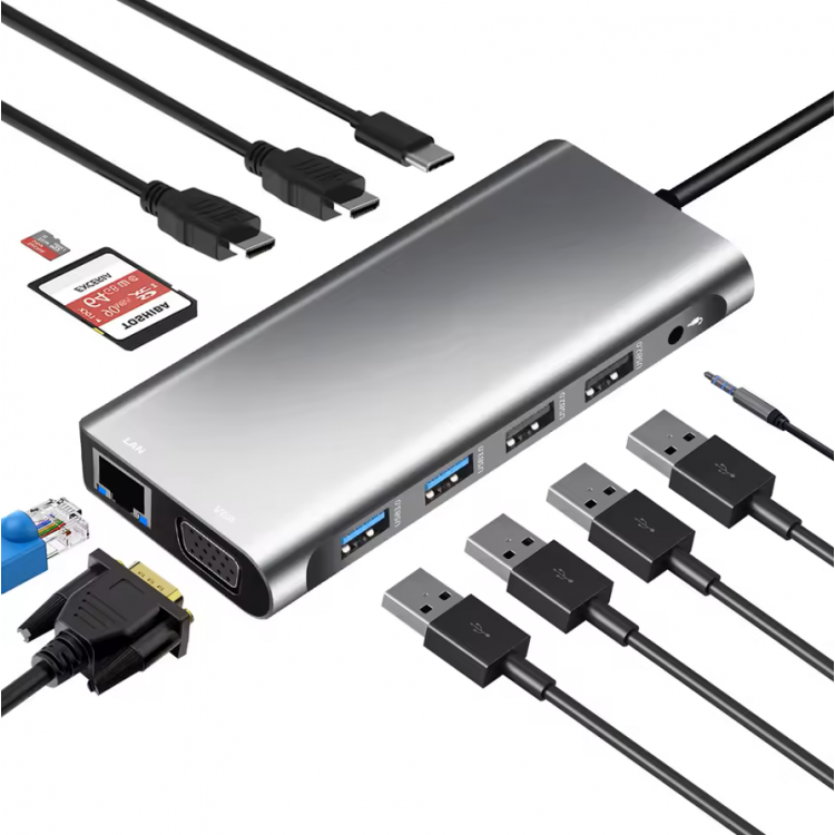 ZR610 Type-C 12 İn 1 Çift Hdmı ZR610 Type-C 12 İn 1 Çift Hdmı