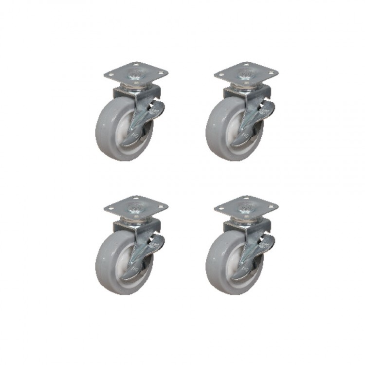 Furç Tablalı Bilyalı Teker (Frenli) - 20x50 - Beyaz/Gri HKS182 - 4 Adet