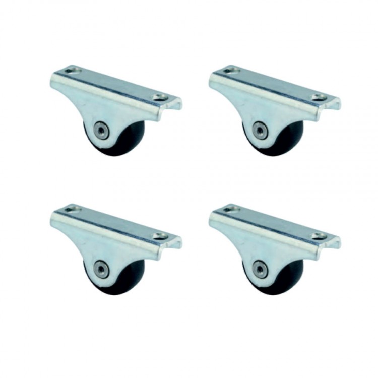 Furç Sabit Teker - 20MM - Siyah HKS226 - 4 Adet