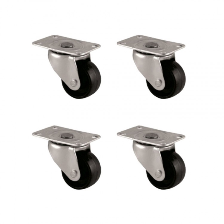 Furç Tablalı Bilyalı Teker - 32MM - Siyah HKS233 - 4 Adet