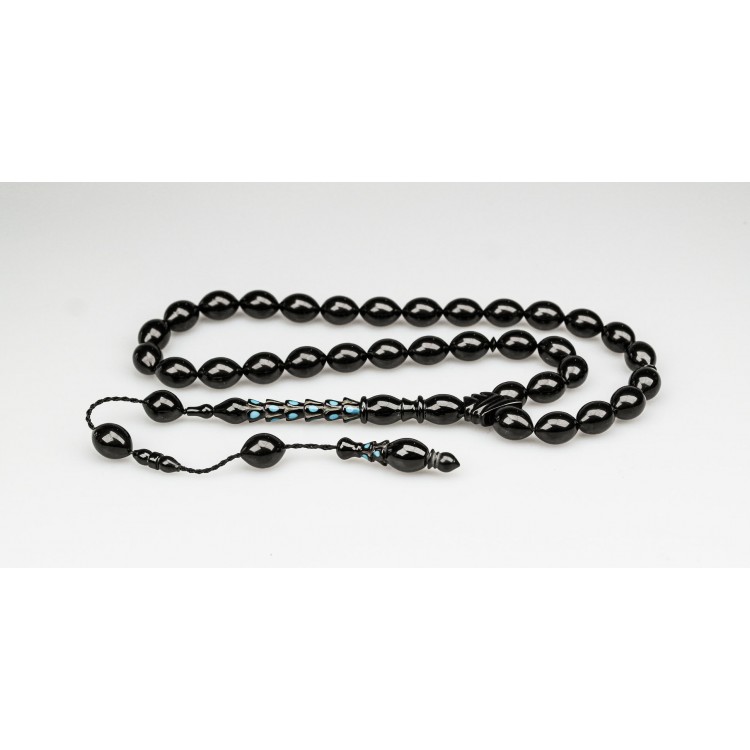 Oltu Stone Special Series Palm Tree Pattern Imame Carved Prayer Beads