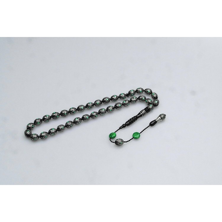 Oltu Stone Green Teardrop-Inside Teardrop Prayer Beads Oltu Stone Green Teardrop-Inside Teardrop Prayer Beads