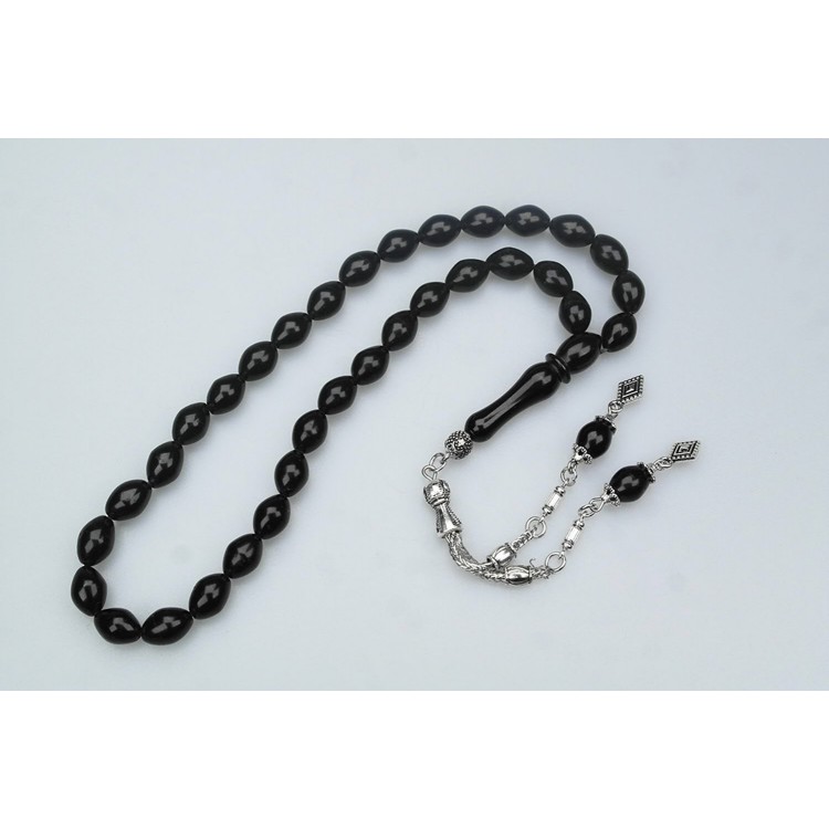 Plain Oltu Squeezed White Model Prayer Beads