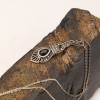 Belted Silver Chain Oltu Stone Necklace