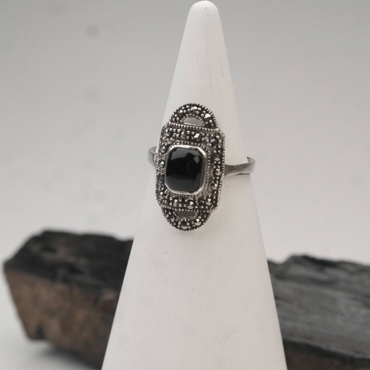 Lock Model Oltu Stone Women's Ring