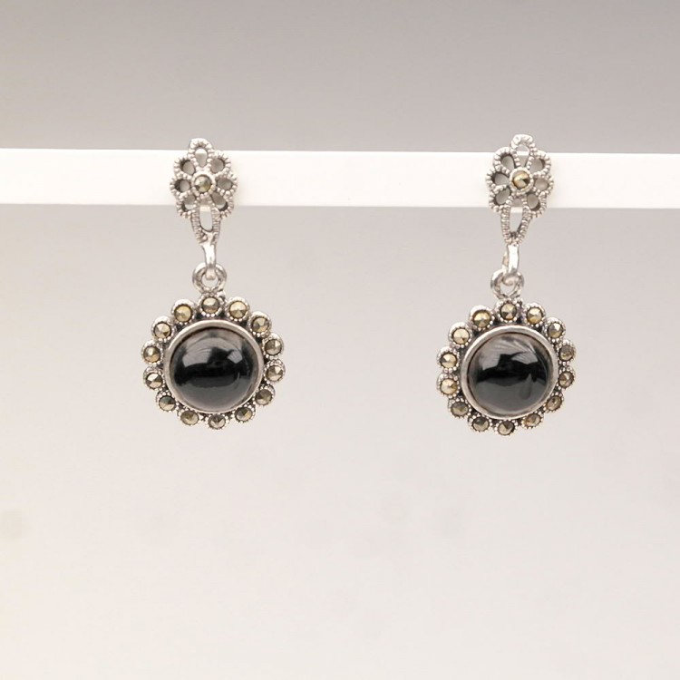 Daisy Model Oltu Stone Earrings