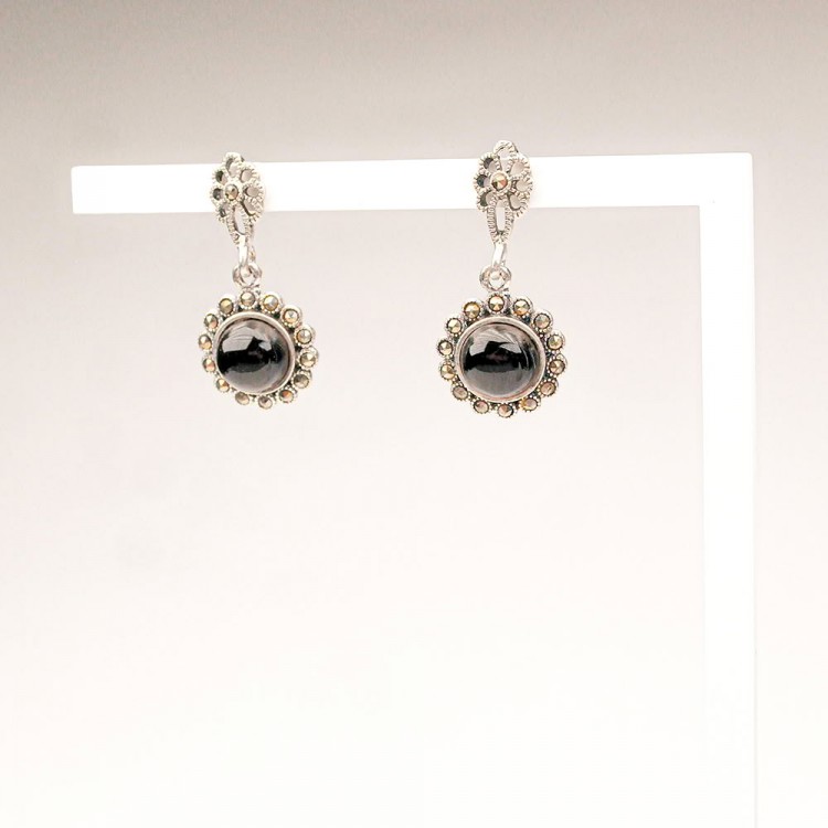 Daisy Model Oltu Stone Earrings