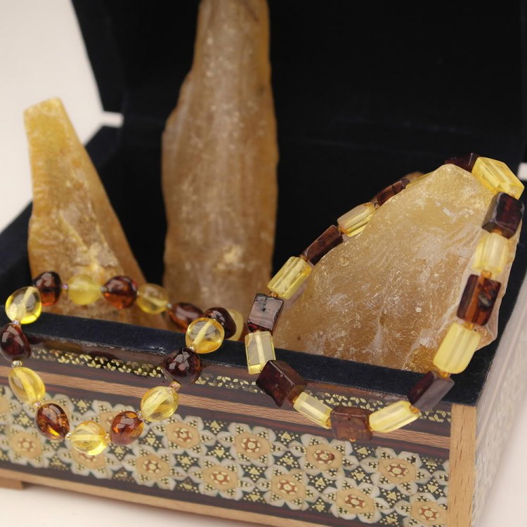 Drop Square Cut Amber Bracelet